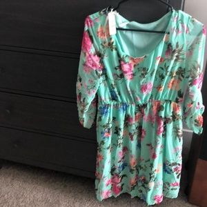 Pink blush floral dress